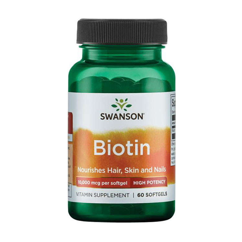 Біотин Swanson Biotin 10000 мкг, 60 гелевих капсул